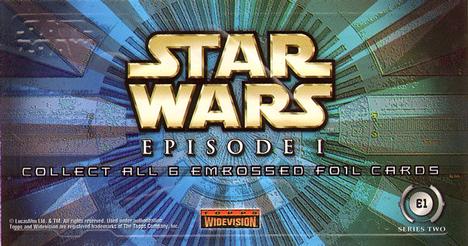 1999 Topps Widevision Star Wars: Episode I Series 2 - Embossed Foil #E1 Commander Droid - Retail Back