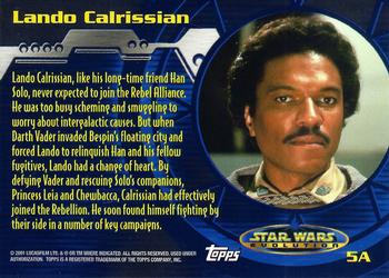 2001 Topps Star Wars Evolution - Evolution A #5A Lando Calrissian Back