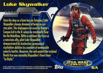 2001 Topps Star Wars Evolution - Evolution A #6A Luke Skywalker Back