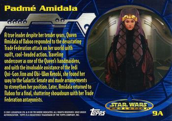 2001 Topps Star Wars Evolution - Evolution A #9A Padme Amidala Back