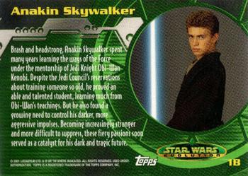 2001 Topps Star Wars Evolution - Evolution B #1B Anakin Skywalker Back