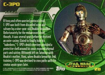 2001 Topps Star Wars Evolution - Evolution B #2B C-3PO Back
