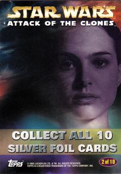 2002 Topps Star Wars: Attack of the Clones - Silver Foil #2 Padme Amidala Back