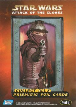 2002 Topps Star Wars: Attack of the Clones - Prismatic Foil #4 Zam Wesell Back