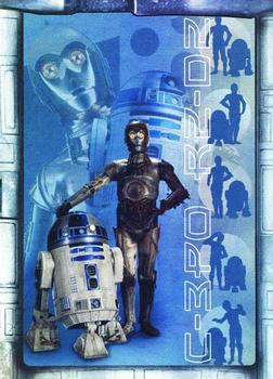 2002 Topps Star Wars: Attack of the Clones - Prismatic Foil #8 C-3PO & R2-D2 Front