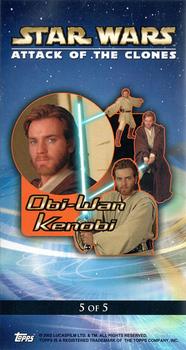 2002 Topps Star Wars: Attack of the Clones - Oversized Foil #5 Obi-Wan Kenobi Back