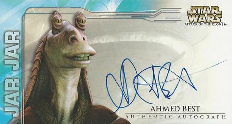 2002 Topps Star Wars: Attack of the Clones Widevision - Autographs #NNO Ahmed Best Front