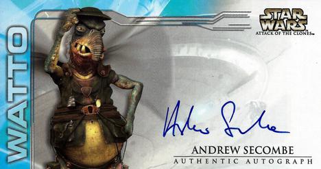 2002 Topps Star Wars: Attack of the Clones Widevision - Autographs #NNO Andrew Secombe Front