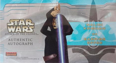 2002 Topps Star Wars: Attack of the Clones Widevision - Autographs #NNO Nalini Krishan Back