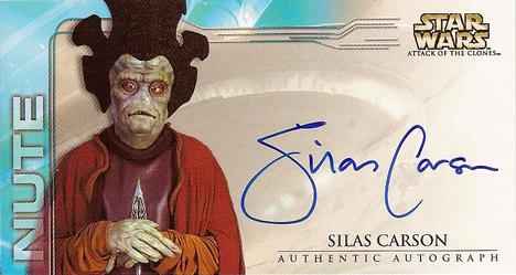 2002 Topps Star Wars: Attack of the Clones Widevision - Autographs #NNO Silas Carson as Nute Gunray Front