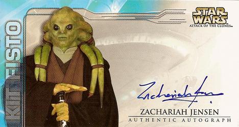 2002 Topps Star Wars: Attack of the Clones Widevision - Autographs #NNO Zachariah Jensen as Kit Fisto Front