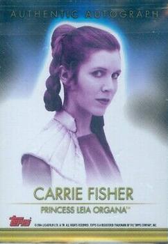 2004 Topps Heritage Star Wars - Autographs #NNO Carrie Fisher Back
