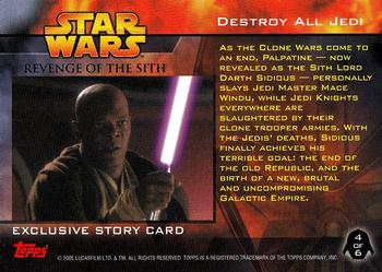 2005 Topps Star Wars Revenge of the Sith - Tin Bonus Storyline #4 Destroy All Jedi Back