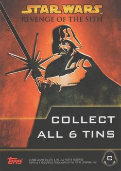 2005 Topps Star Wars Revenge of the Sith - Tin Bonus Cover #C Darth Vader Back