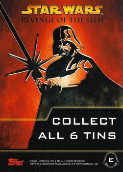 2005 Topps Star Wars Revenge of the Sith - Tin Bonus Cover #E Darth Vader Back