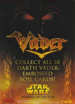 2005 Topps Star Wars Revenge of the Sith - Embossed Foil #7 Darth Vader Back