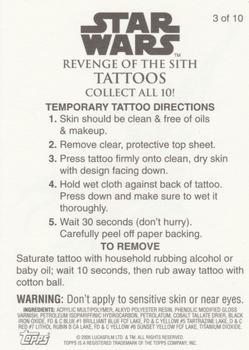 2005 Topps Star Wars Revenge of the Sith - Tattoos #3 Vader Back