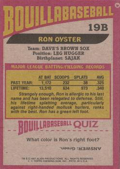 1987 Topps ALF - Bouillabaseball #19B Ron Oyster Back