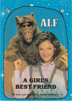 1987 Topps ALF - Stickers #16 ALF - A girl's best friend Front
