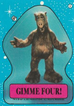 1987 Topps ALF - Stickers #5 Gimme four! Front