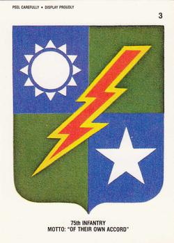 1991 Topps Desert Storm - Stickers #3 75th Infantry Motto: 