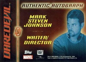 2003 Topps Daredevil - Autographs #NNO Mark Steven Johnson Back