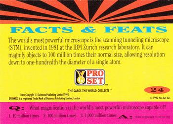 1992 Pro Set Guinness Book of Records #24 Nuclear vision! Back
