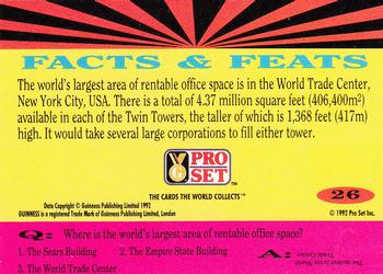 1992 Pro Set Guinness Book of Records #26 OFFICE-ially the largest! Back