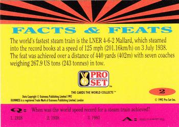 1992 Pro Set Guinness Book of Records #2 Steaming ahead! Back