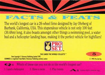1992 Pro Set Guinness Book of Records #5 A parking nightmare! Back