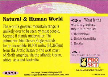 1992 Pro Set Guinness Book of Records #69 A mountainous range! Back