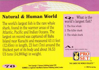 1992 Pro Set Guinness Book of Records #76 Fin-tastic! Back