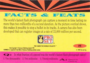 1992 Pro Set Guinness Book of Records #8 Quick as a flash! Back