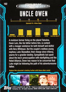 2012 Topps Star Wars: Galactic Files #102 Owen Lars Back