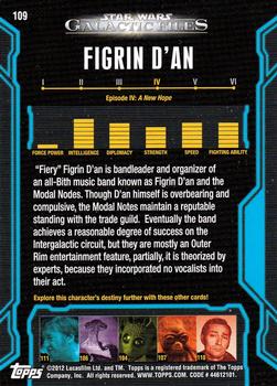 2012 Topps Star Wars: Galactic Files #109 Figrin D'an Back