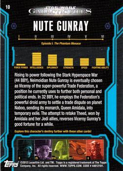 2012 Topps Star Wars: Galactic Files #10 Nute Gunray Back