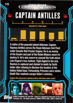 2012 Topps Star Wars: Galactic Files #115 Captain Antilles Back
