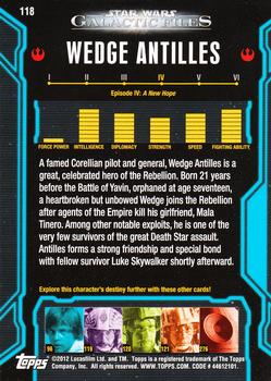 2012 Topps Star Wars: Galactic Files #118 Wedge Antilles Back