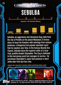 2012 Topps Star Wars: Galactic Files #11 Sebulba Back