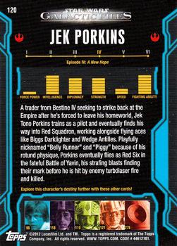 2012 Topps Star Wars: Galactic Files #120 Jek Porkins Back