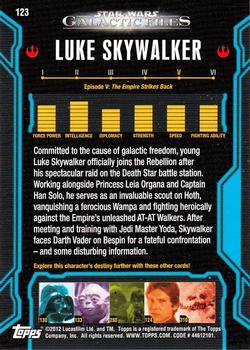2012 Topps Star Wars: Galactic Files #123 Luke Skywalker Back