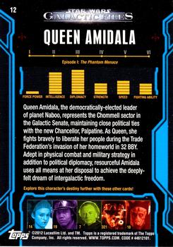 2012 Topps Star Wars: Galactic Files #12 Queen Amidala Back