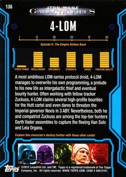 2012 Topps Star Wars: Galactic Files #136 4-LOM Back