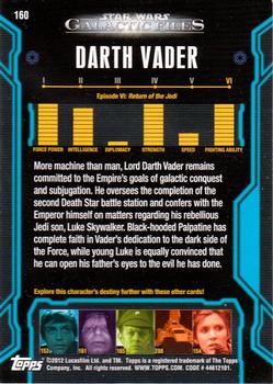 2012 Topps Star Wars: Galactic Files #160 Darth Vader Back