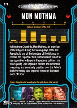 2012 Topps Star Wars: Galactic Files #174 Mon Mothma Back