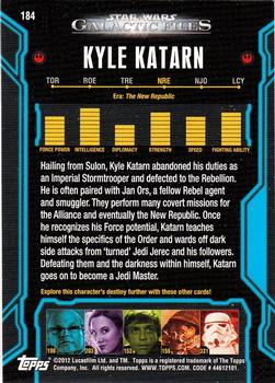 2012 Topps Star Wars: Galactic Files #184 Kyle Katarn Back