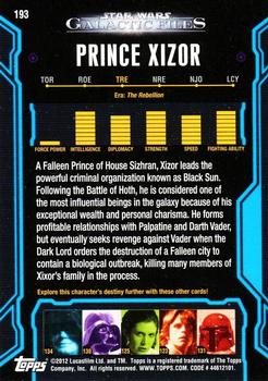 2012 Topps Star Wars: Galactic Files #193 Prince Xizor Back