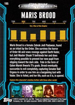 2012 Topps Star Wars: Galactic Files #195 Maris Brood Back