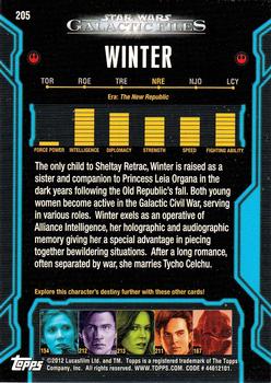 2012 Topps Star Wars: Galactic Files #205 Winter Back