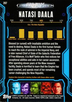 2012 Topps Star Wars: Galactic Files #207 Natasi Daala Back